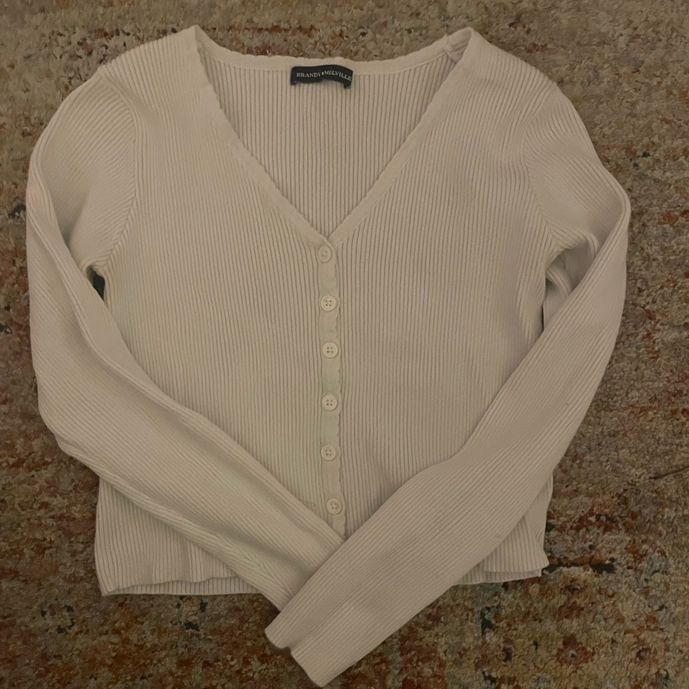White Cropped Brandy Melville sweater